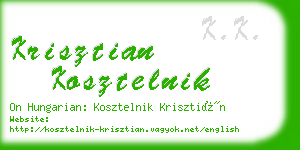 krisztian kosztelnik business card